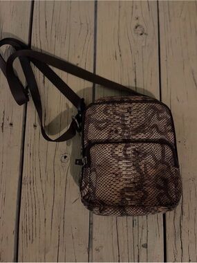 Tous Women’s Brown Snake-Print Crossbody Bag - Casual Travel Shoulder Bag